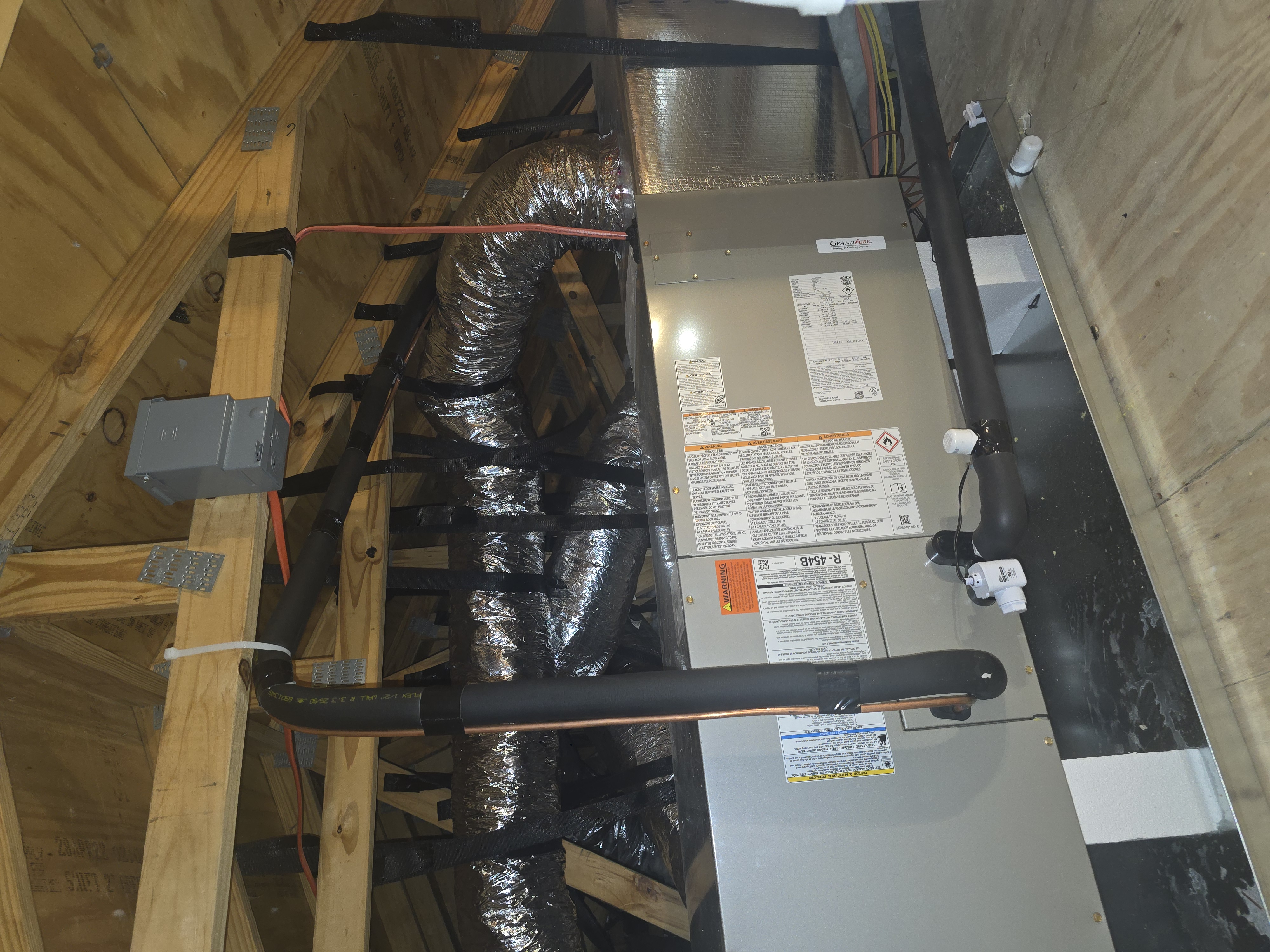 Air handler and lineset work in attic