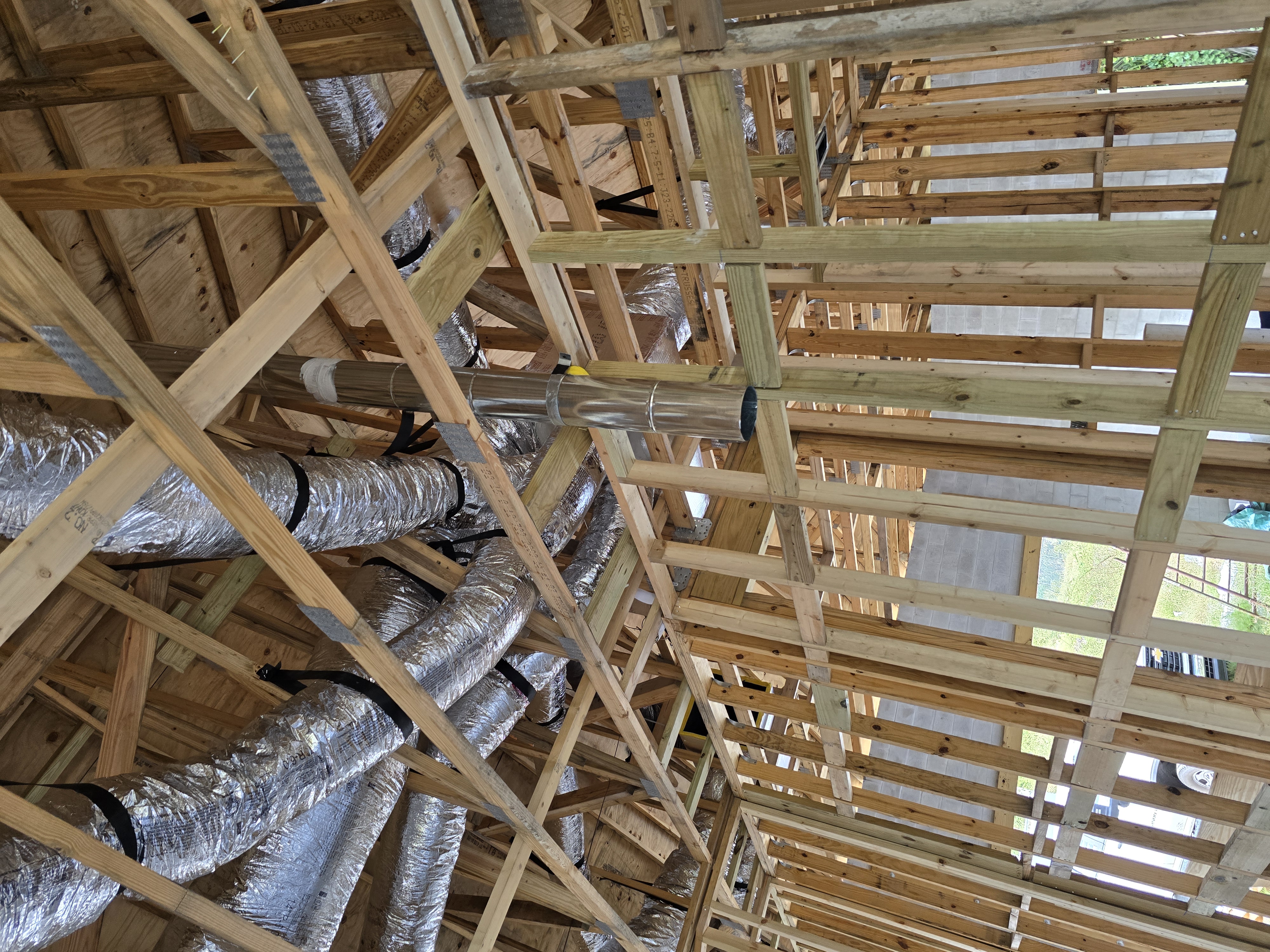 Ductwork installation in attic