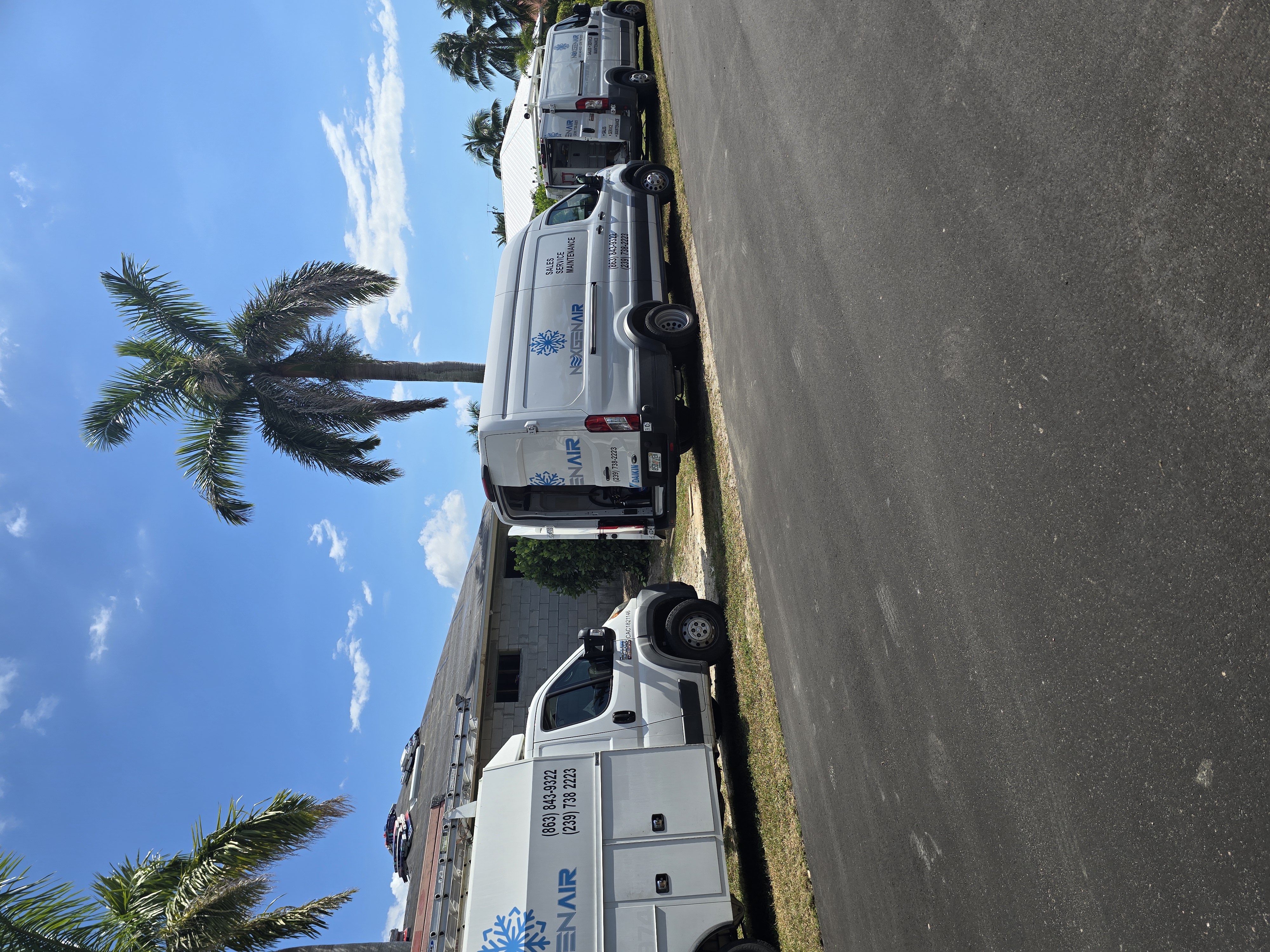 Nexgen Air Conditioning vans on site